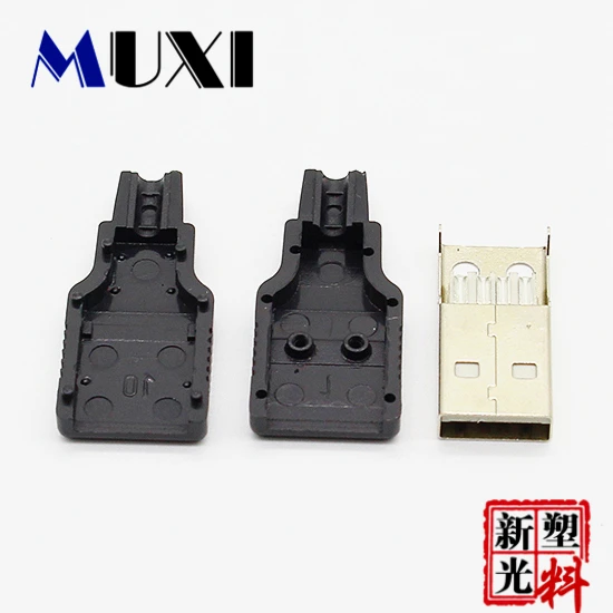Promotion!!!!! 10Pcs/Lot USB Coverd by Black Plastic with 4 Pin Male Plug Socket Connector for Wire | Строительство и ремонт