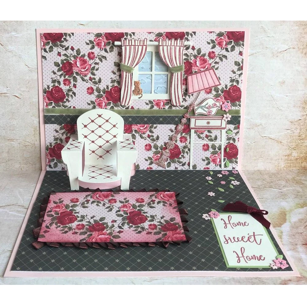 Металлический трафарет в форме стула для домашней мебели альбом скрапбукинга