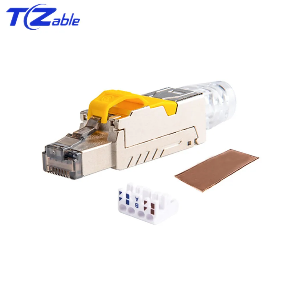 Cat8 Plastic Sheath CAT7 RJ45 обжимной разъем 10G 600MHz Ethernet сетевой разъем экранированный RJ45 адаптер Cat7 разъем 8p8c разъемы кабель Ethernet Cat7 - Цвет: Cat8 Plastic Sheath
