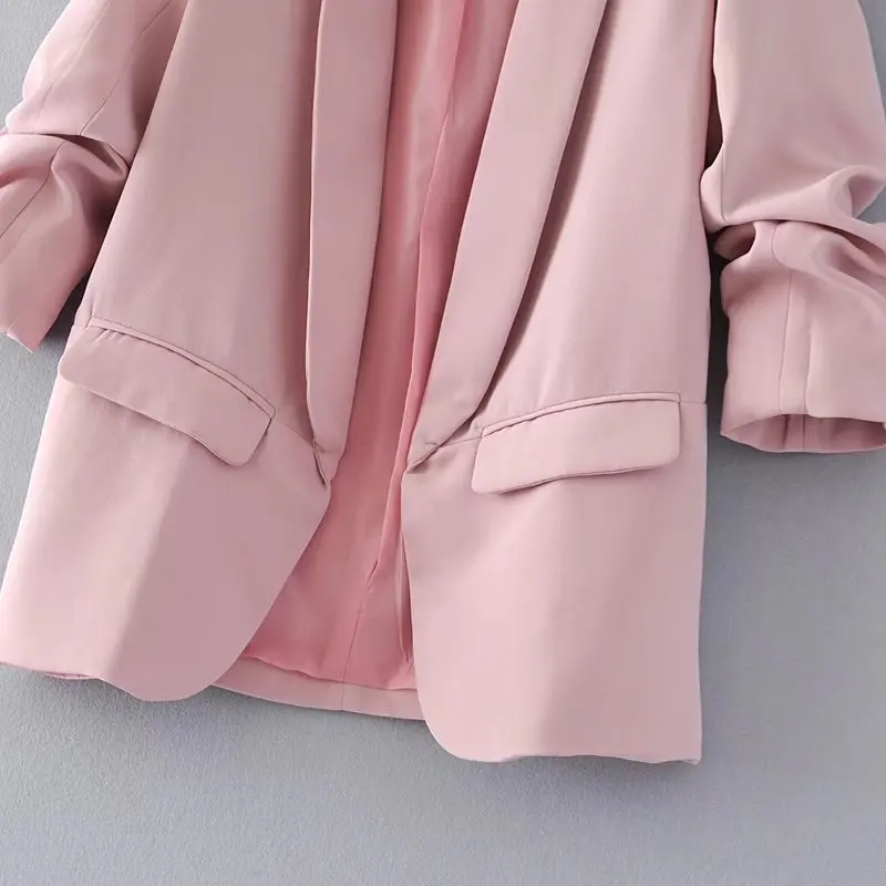 Новая модная розовая однотонная куртка из полиэстера в европейском и