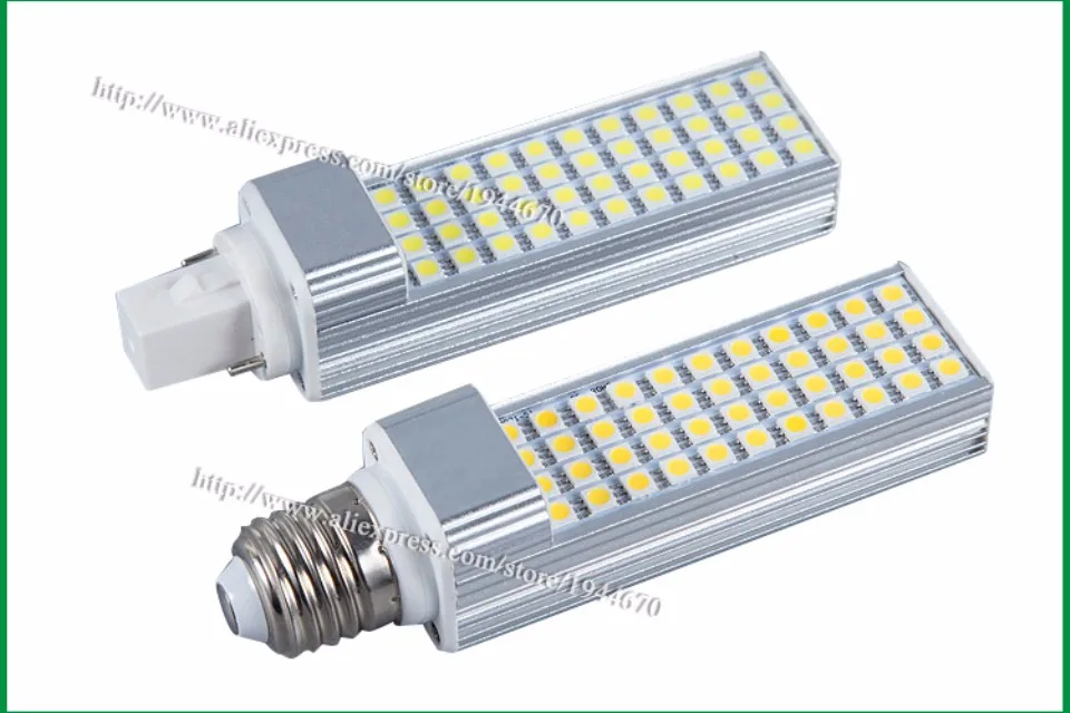SMD 5050 светодиодный лампы 5 Вт 7 Вт 9 Вт 11 Вт 13 Вт E27 G24 светодиодный кукурузная лампочка лампа свет прожектор 180 градусов AC85-265V с горизонтальным разъемом светильник