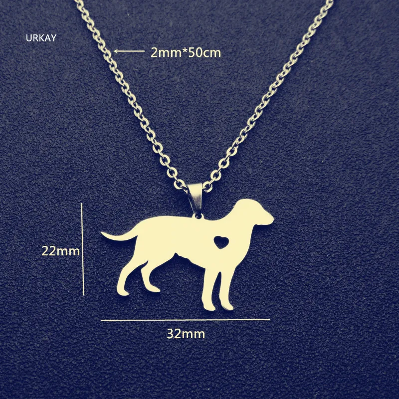 Ожерелье из нержавеющей стали золотого цвета с подвеской в виде собачек модный
