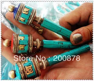 TBC861 тибетское портативное Молитвенное Колесо 4 '' мини колесо Мани латунное