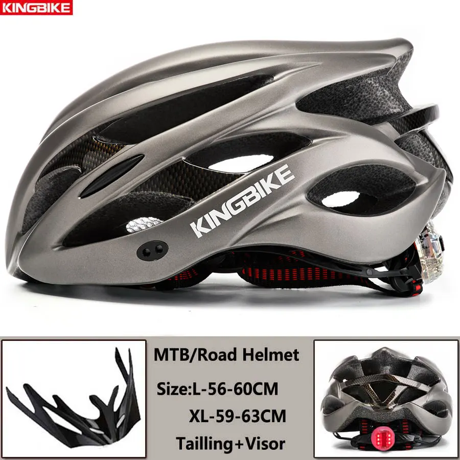 J-629-T1 KINGBIKE велосипедный шлем MTB дорожный велосипедный шлем с светильник ветрозащитные очки ce сетчатые шлемы для мужчин и женщин велосипедный шлем - Цвет: J-629-T1