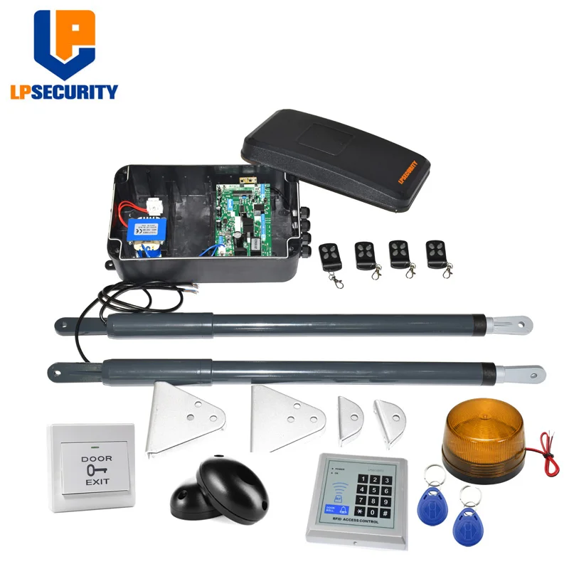 LPSECURITY DC12V AC220V линейный привод червячная передача автоматический Открыватель распашных ворот(фотоэлементы, лампа, кнопка, gsm, клавиатура опционально - Цвет: set 7