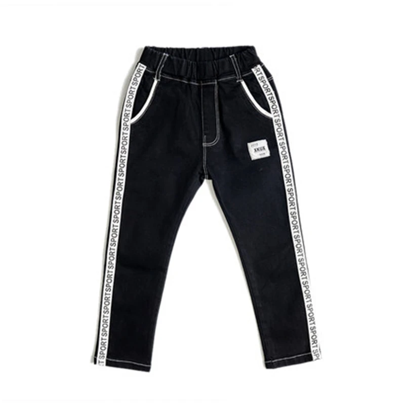 Весна 2019 детские джинсы для мальчиков однотонные тонкие маленьких длинные брюки