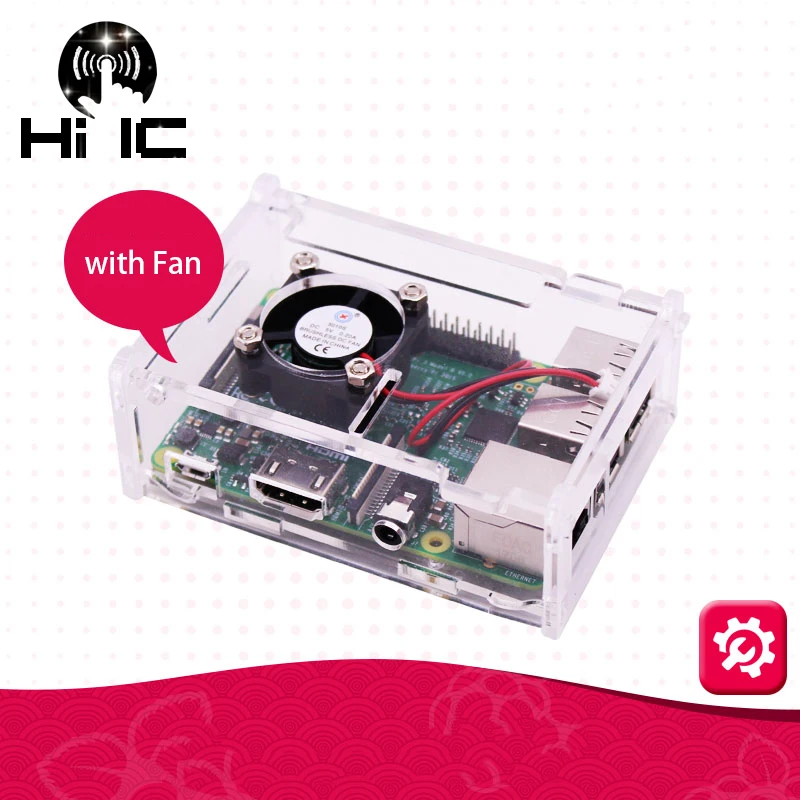 Raspberry Pi Прозрачный Плюс Акриловый чехол Корпус с охлаждающим вентилятором для 3B
