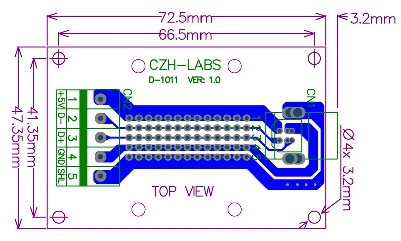 Разъем USB Type B мама под прямым углом для отключения Jack коннектор клеммной колодки.