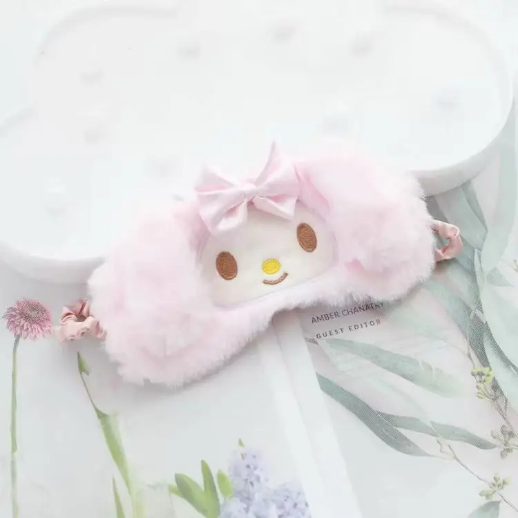 melody 1 шт. японская Милая мультяшная маска для сна cinnamoroll my melody cinamoroll, плюшевая маска для сна, маска для глаз для сна, для путешествий - Цвет: melody