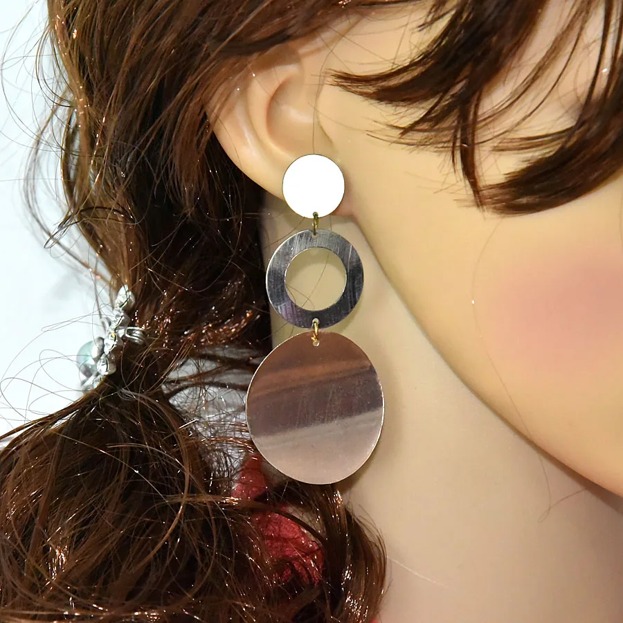 Серебряный Цвет гладить Простыни металлической подвеской Висячие серьги для Для