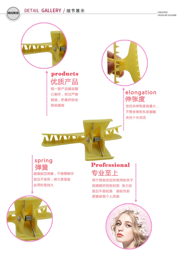 Прямые продажи с фабрики раздел волос клипы Бабочка Папка утконоса пластиковый