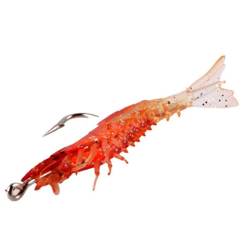 DollarMee excellent fancy Fish Bait Soft Silicone Prawn Fluorescent Shrimp Fishing Lure With Hook Universal! | Спорт и развлечения