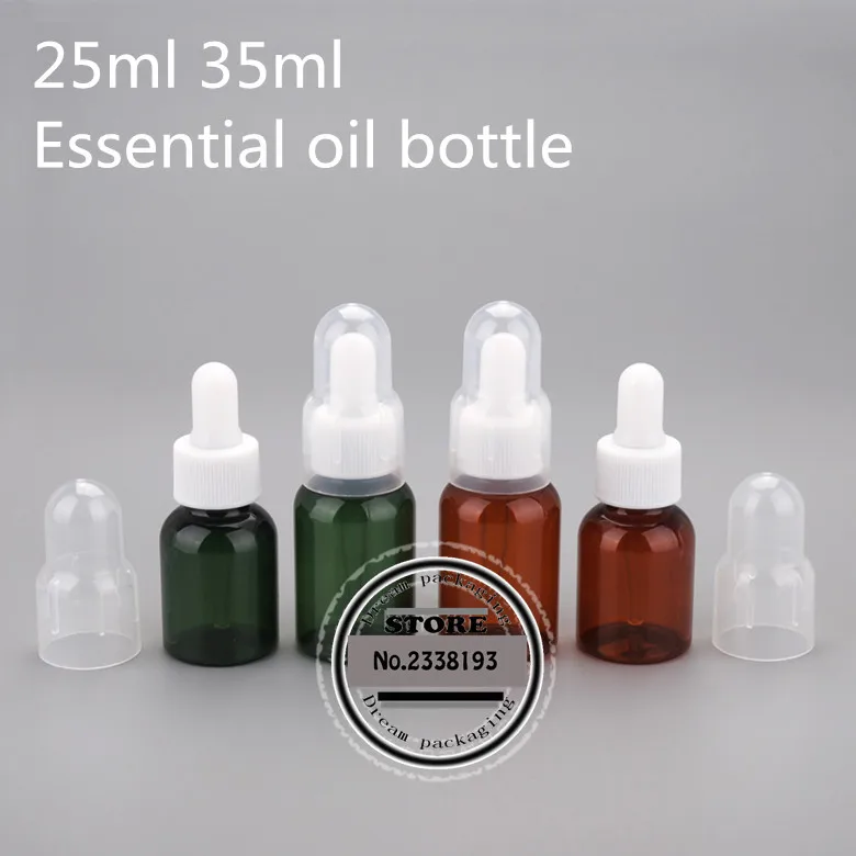 

50PCS 25ml/35ml plastic essential oil bottles , PET perfume bottle dropper , empty cosmetic containers