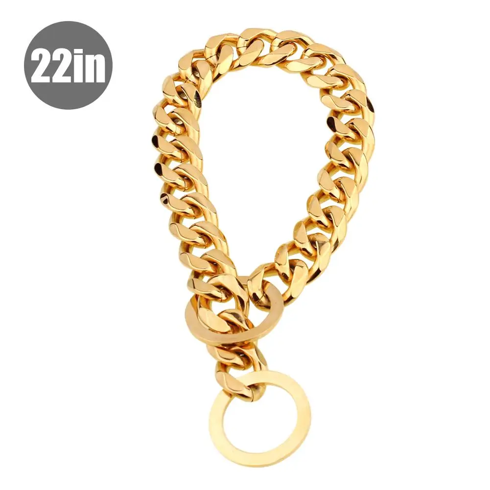 Ошейник-цепочка для собак из титановой стали нержавеющая сталь Золотая сука