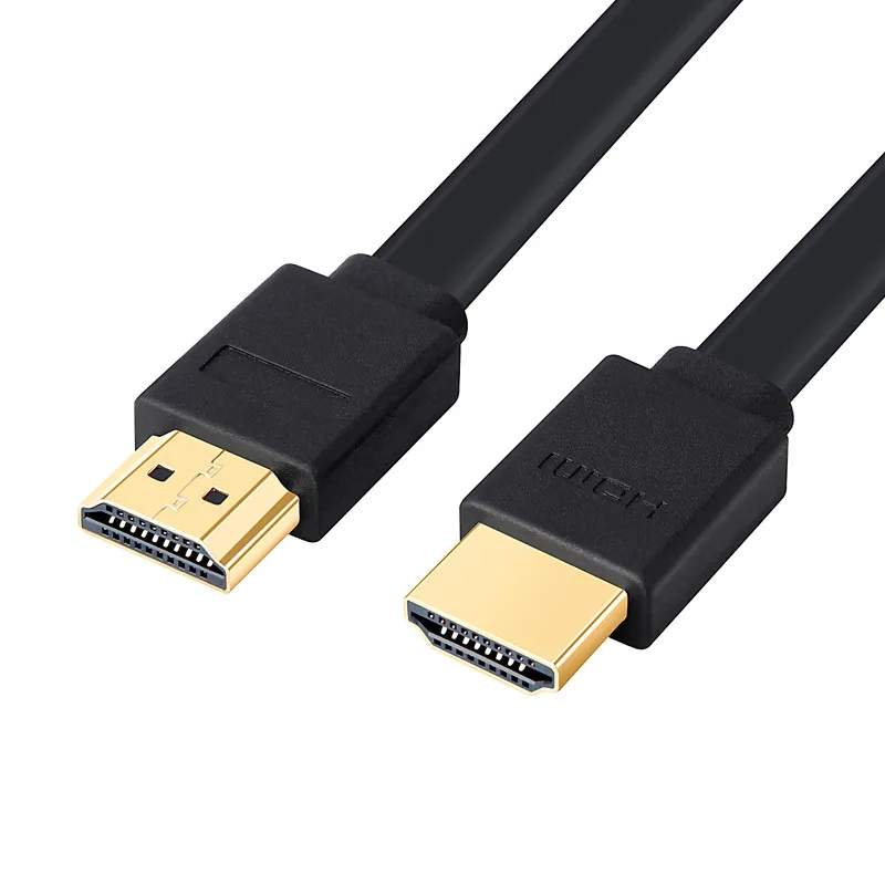 black Высокоскоростной hdmi кабель плоский кабель позолоченный 3D 1080P кабель 0,3 м 1 м 1,5 м 2 м 3 м 5 м 7,5 м 10 м 15 м для ТВ PS3 проектор компьютера - Цвет: black