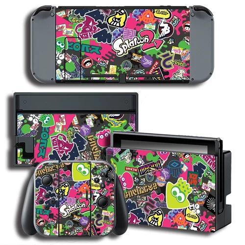 Игра Splatoon 2 Кожа Наклейка для nintendo Switch NS Кожа Наклейка для NS консоли и контроллера Защитная крышка наклейка виниловая - Цвет: Splatoon 2 Skin 2