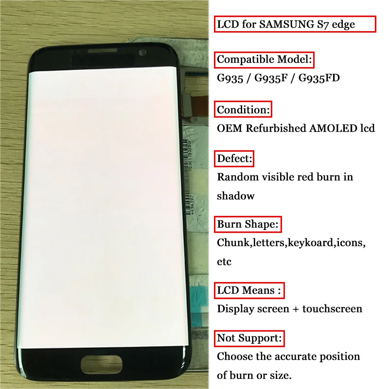 Сменный ЖК экран 5 дюйма с рамкой для SAMSUNG S7 Edge Pantalla G935 G935F G935FD|Экраны мобильных