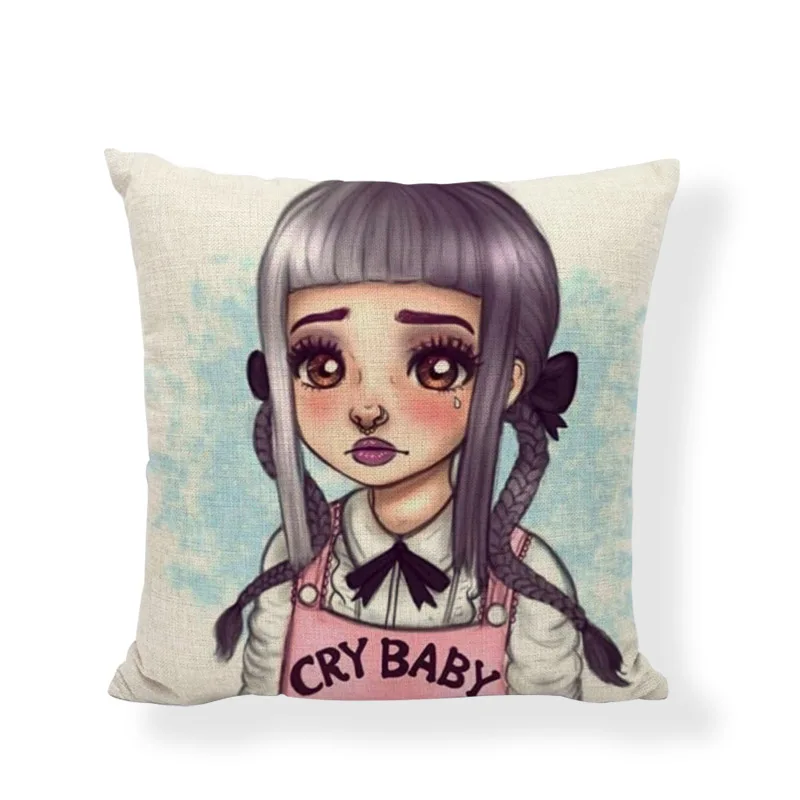 16 Melanie Martinez Crybaby, декоративные подушки, чехол для дома 45*45 см, наволочка из льняного материала, Дамское автомобильное кресло, кровать, Декор, аксессуары - Цвет: 16