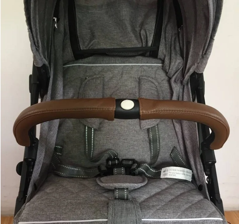 baby browm 2 шт./компл. детская коляска ручка кожаный подлокотник для детской коляски Защитный чехол подлокотники для Аксессуары для колясок - Цвет: baby browm