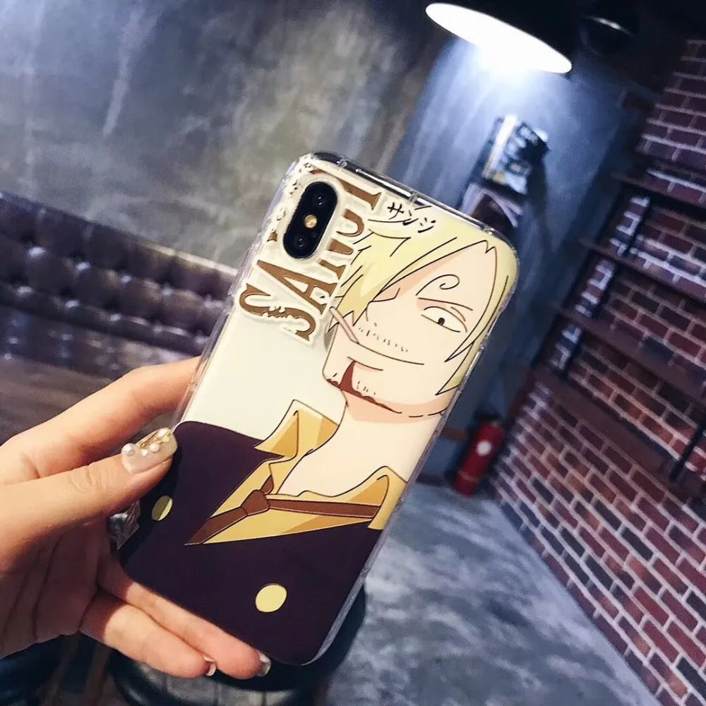 Japan ONE PIECE Luffy Chopper Zoro Sanji Air Cushion Anti Fall Transparent Soft TPU Case Cover For Iphone6 6S 7 7S 8 X 6P 7P 8P |