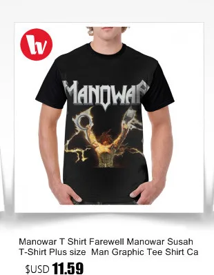 Manowar, футболка, Fighting Manowar The World Tour,, Tvri, футболка, повседневная, с принтом, с графическим принтом, футболка, полиэстер, короткий рукав, футболка