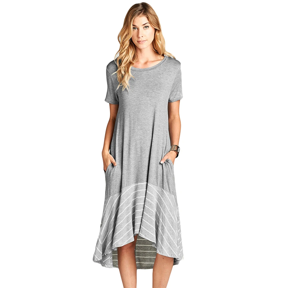 Feiterawn 2018 Лето Для женщин короткий рукав платья миди платье Новое поступление