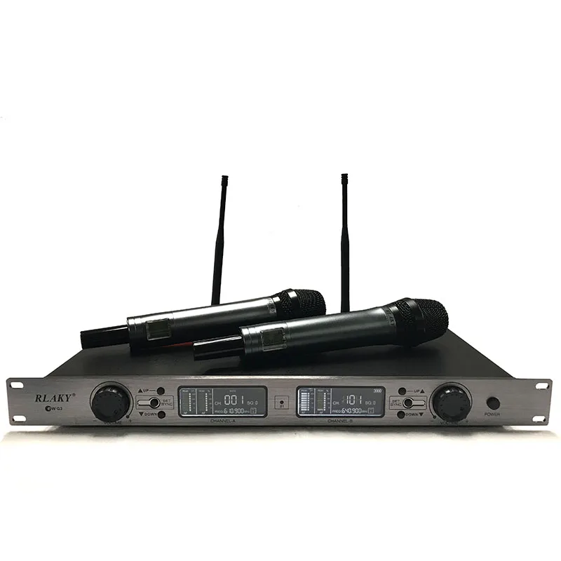 RLAKY двойной способ цифровой UHF беспроводной микрофон с 2 металлические Handhelds для