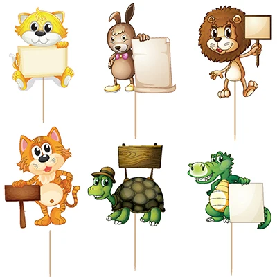 Memo animal 24 шт. Мстители, Супермен, Капитан Америка, Бэтмен, Халк, Железный человек, топперы для кексов, детские украшения на день рождения для мальчиков - Цвет: Memo animal