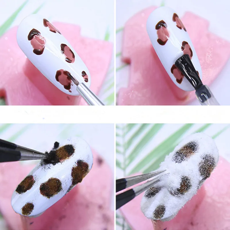 Нечеткие Флокирование Velvet порошок Черные белые красные блеск для ногтей Nail Art