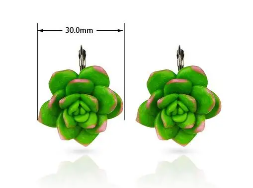 Женские серьги гвоздики из полимерной глины в виде цветка и динозавра|fashion stud