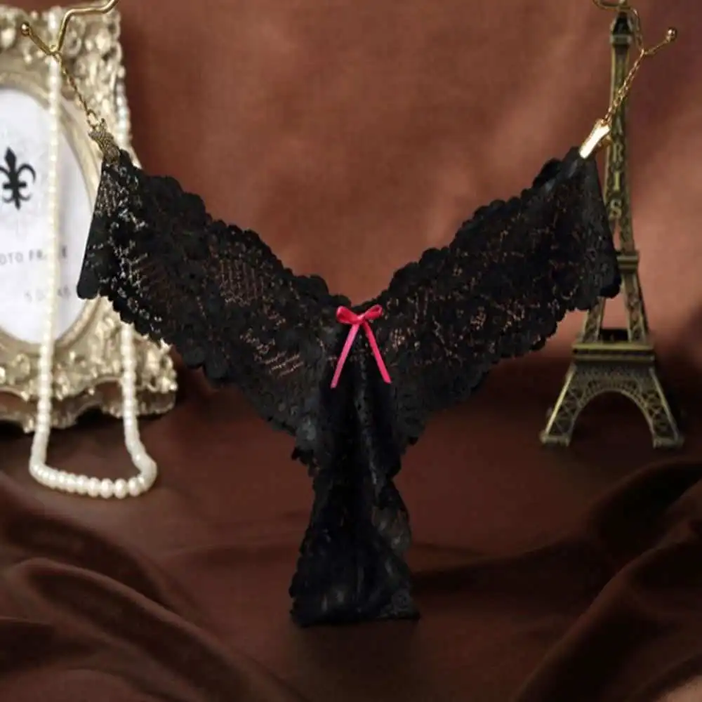 style2-black 1 шт., сексуальные, мягкие, удобные, дышащие, летние, низкая посадка, панталоны, полые трусы, Ультра тонкое нижнее белье, кружевные трусики, женская одежда для сна - Цвет: style2-black