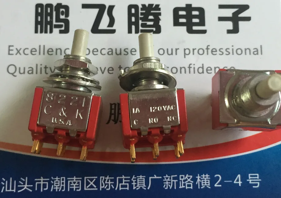 

Original new 100% switch 8221 double 6pin button switch reset switch gold-plated foot 1A 120VAC