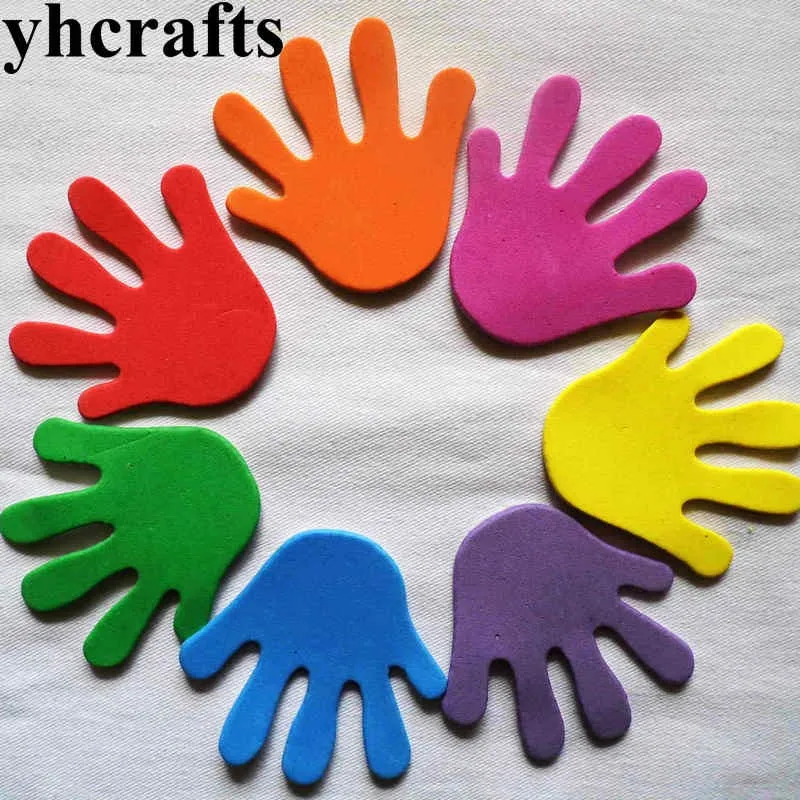 

1bag/LOT.Hand shape foam stickers Kindergarten ornament,Early educational crafts Scrapbooking kit Classic toy Handmade homework