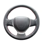 Прошитая вручную черная искусственная кожа из микрофибры для Suzuki CELERIO чехол рулевого колеса автомобиля SX4 2013 2014 Suzuki Vitara 2015