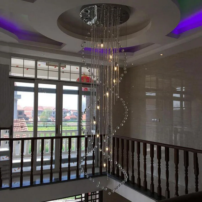 売却 Manggicクリスタルペンダントライト大サイズスパイラルロングスパイラル現代階段玄関器具ホテルヴィラペンダントライト
