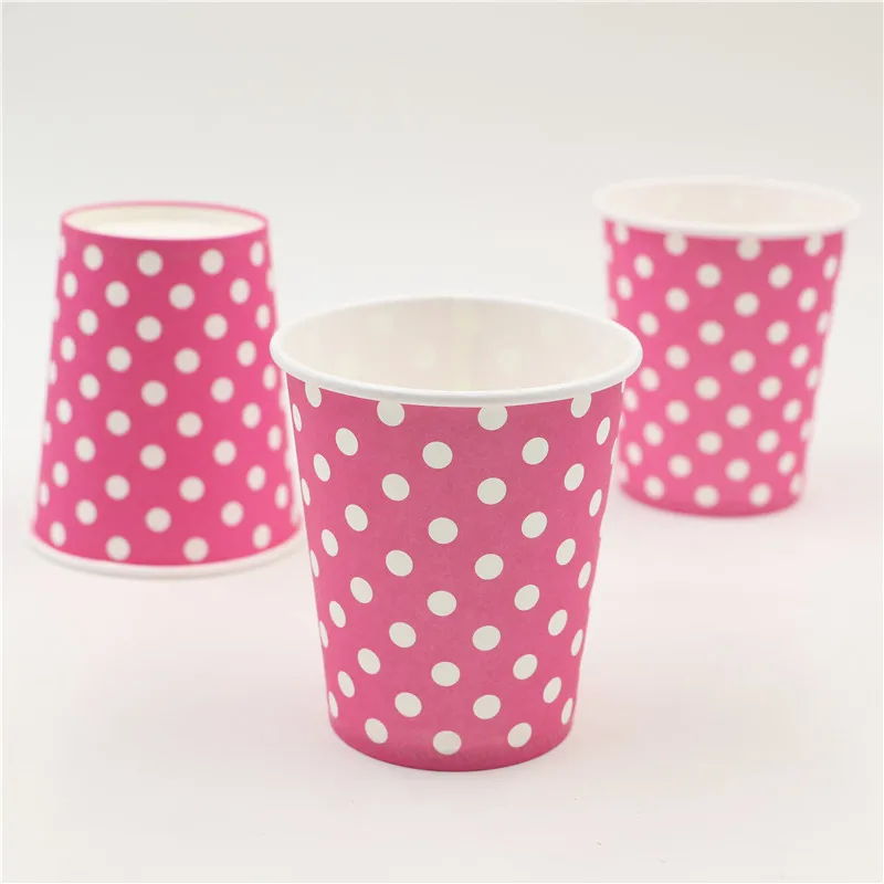 10pcs \ серия розовый горошек Baby Shower украшения Бумага GlassKids выступает с днем День