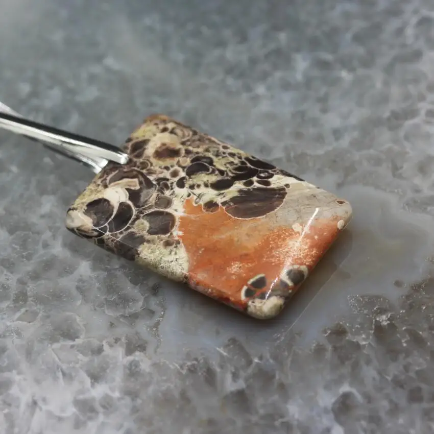 

New! 5pcs Top Drilled Rectangle Slice Natural Ocean Jaspers Pendants,Ocean Agates Jaspers Slab Nugget Cabochon Charms Jewelry