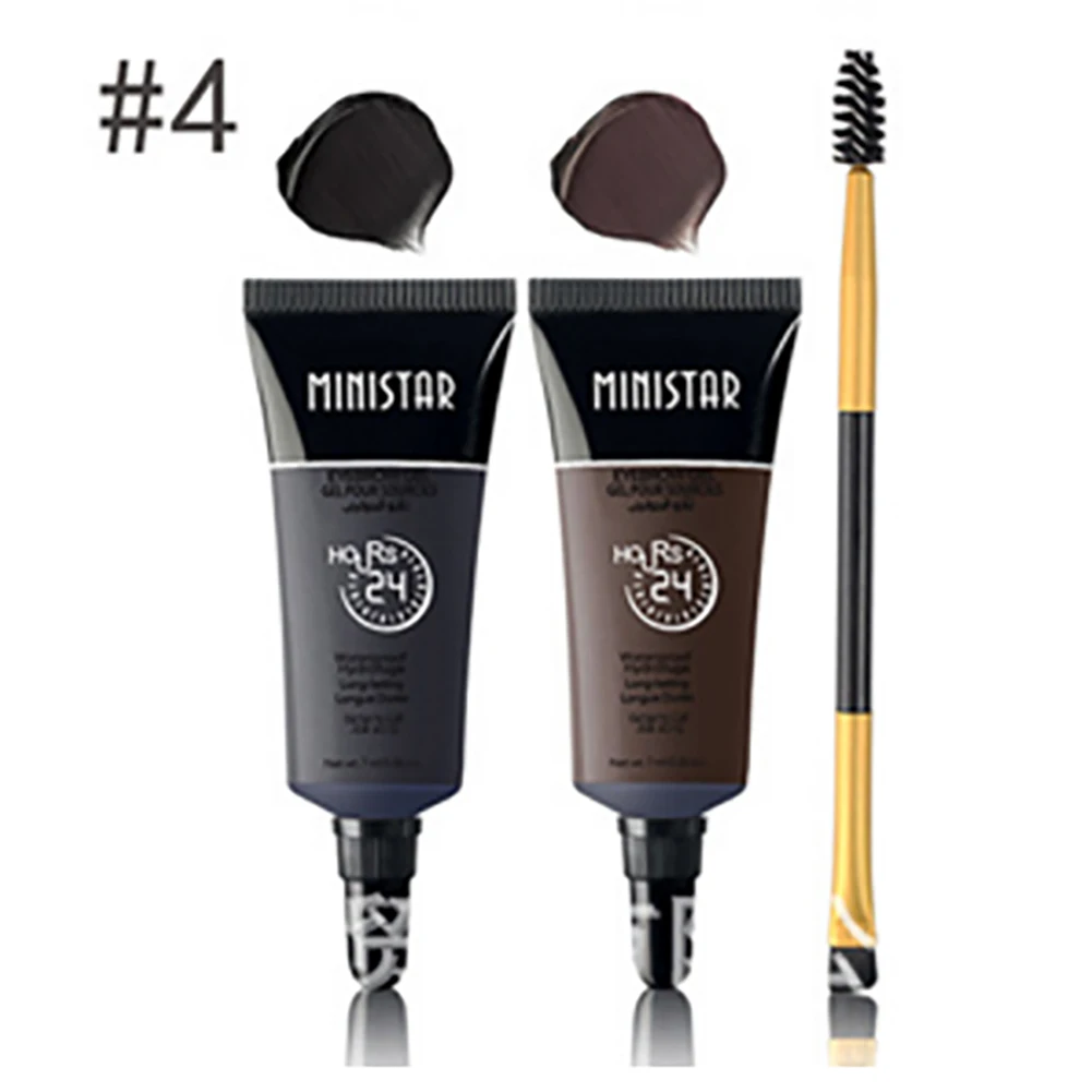 Ministar Bi-color Liquid Eyebrow Gel Cream Enhancer Three-dimensional Long-lasting Waterproof Makeup With Brush | Красота и здоровье