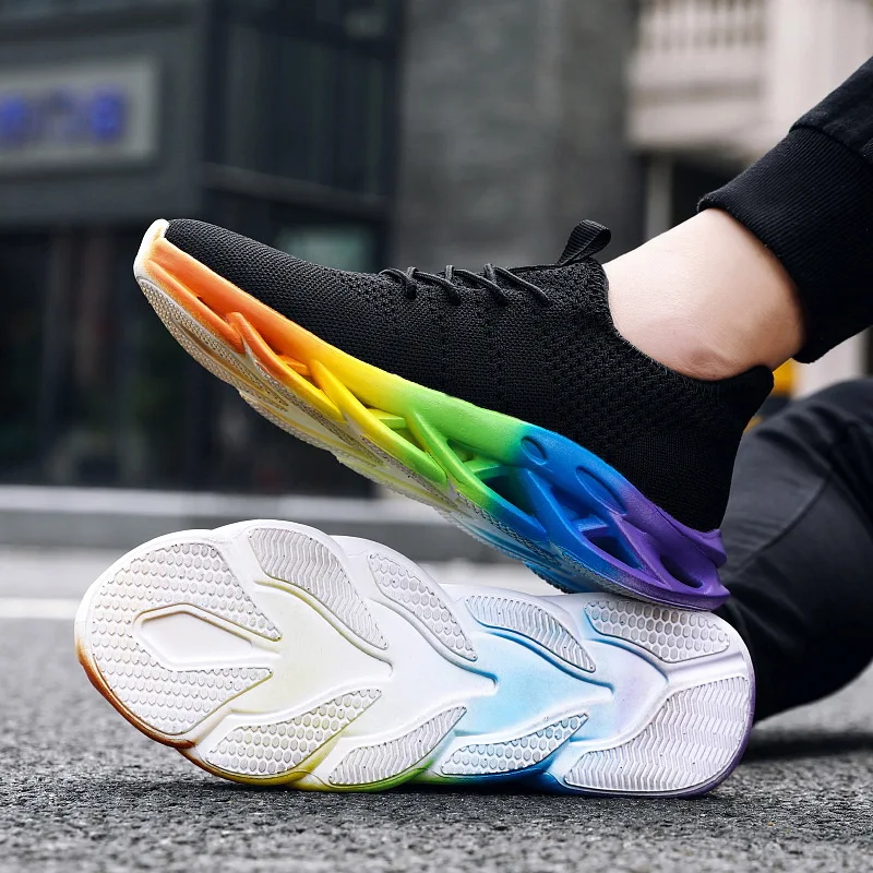 Сетчатая дышащая мужская обувь на платформе Женские туфли танкетке Удобные и