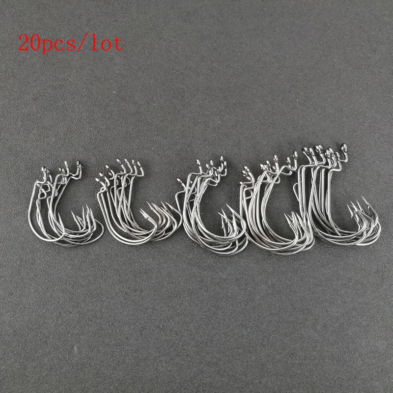 20 шт./лот рыболовный крючок 1 3/0 # червячный черный цвет джиг большой Рыболовный на