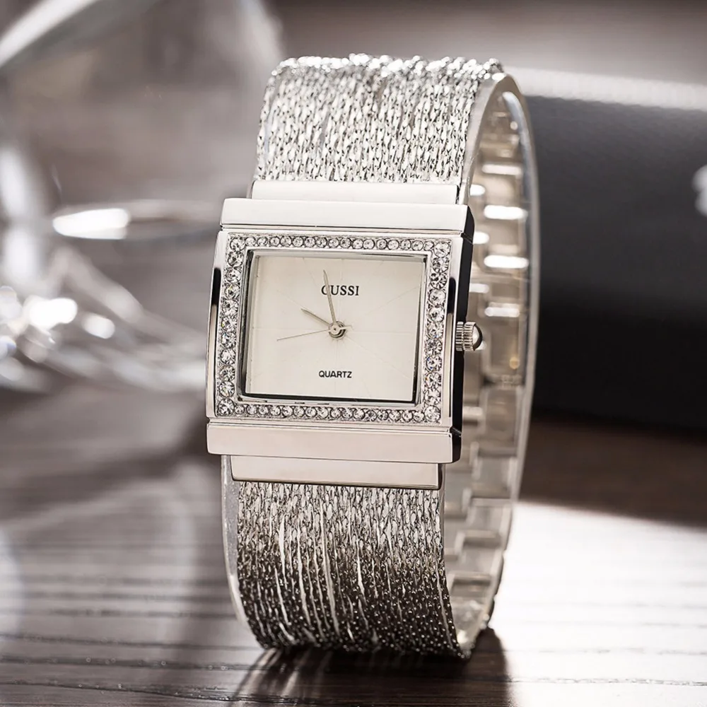 Женские часы с браслетом и стразами WA190 модные кварцевые наручные ремешок на