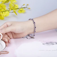 garilina round purple zircon silver color bracelet fashion simple female bracelet ab2062