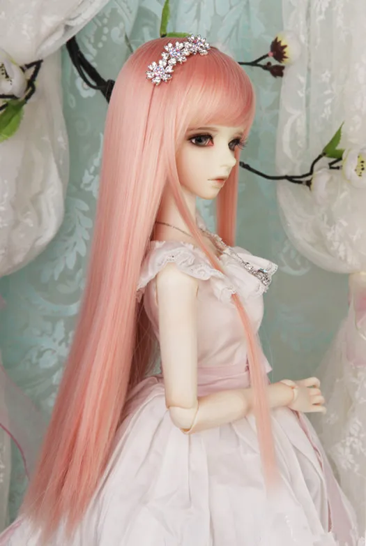 1/3 новый стиль Bjd Sd парик куклы высокая температура провод Длинные розовые прямые