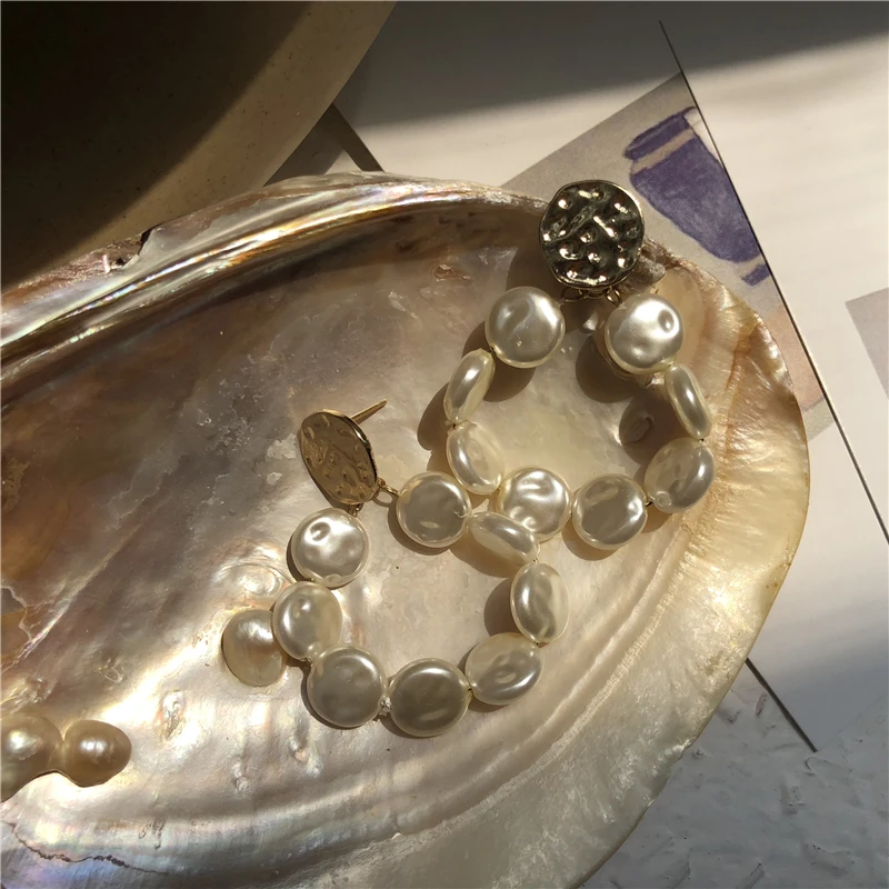 Вечный чудо-глэм гео искусственный жемчуг массивные серьги-гвоздики для девочек