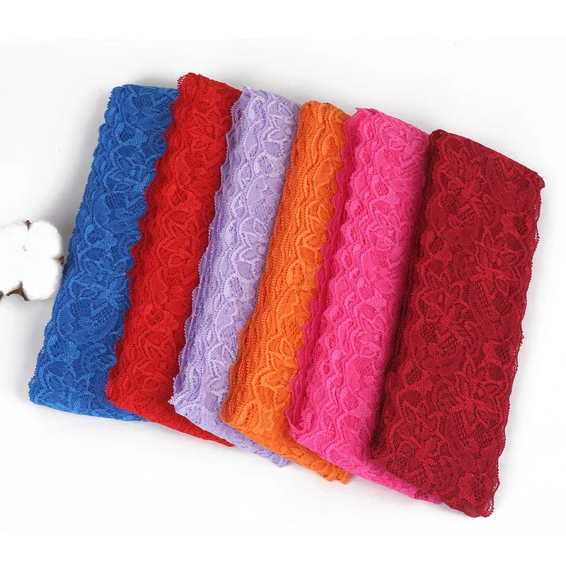 Эластичная кружевная лента 18 цветов 5 ярдов 8 см Швейные аксессуары для одежды