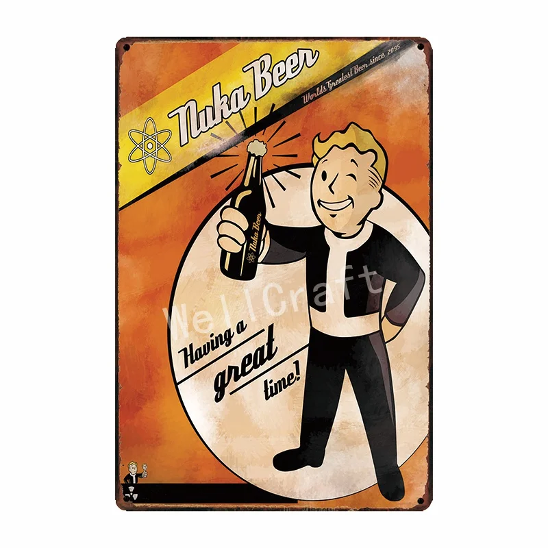 Оловянные знаки [WellCraft] Fallout 4 Vault boy Game NUKE COLA настенный плакат декор для Интернет