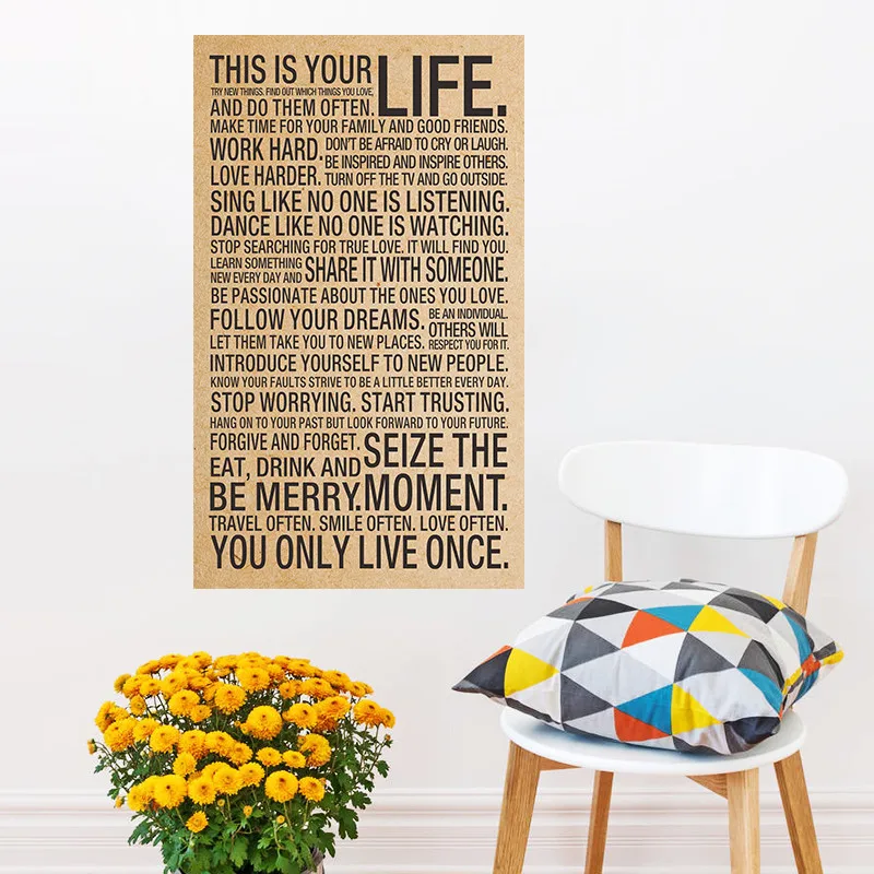 Мотивирующий вдохновляющий ретро плакат из крафт бумаги это ваш жизненный принт