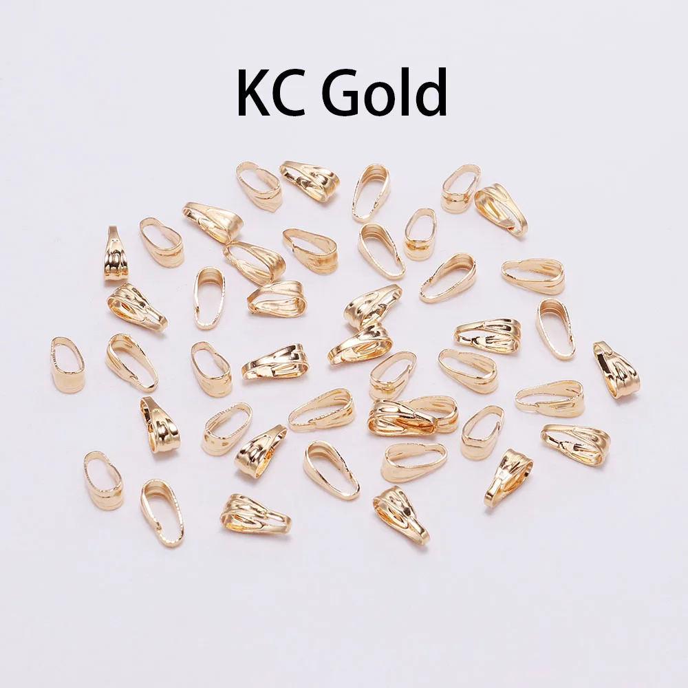 KC Gold 100 шт./лот 7 8 мм подвеска застежка Разъемы Серебро Золото Зажимы Разъемы для изготовление, поиск ювелирных изделий ожерелье аксессуары поставки - Цвет: KC Gold