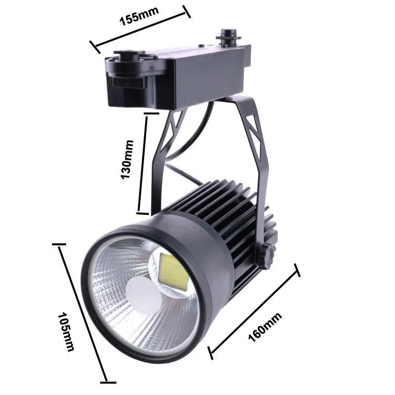 

20W Track Light LED COB Spotlight 2 Wire 220 V 110 V 240V for Clothing Store Jewelry Shops Lighting Lampara Decor Warm white CE
