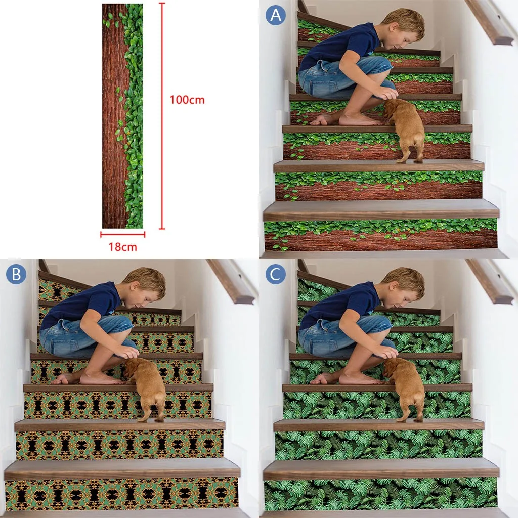 3D моделирование Стикеры для лестницы водонепроницаемые настенные наклейки DIY